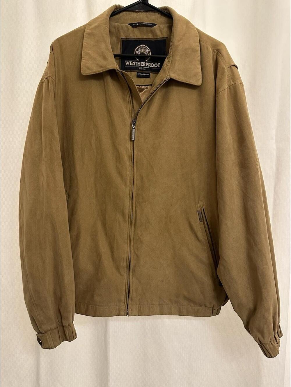 Weatherproof Men’s XL Bomber Jacket Full Zip Tan Ships Fast